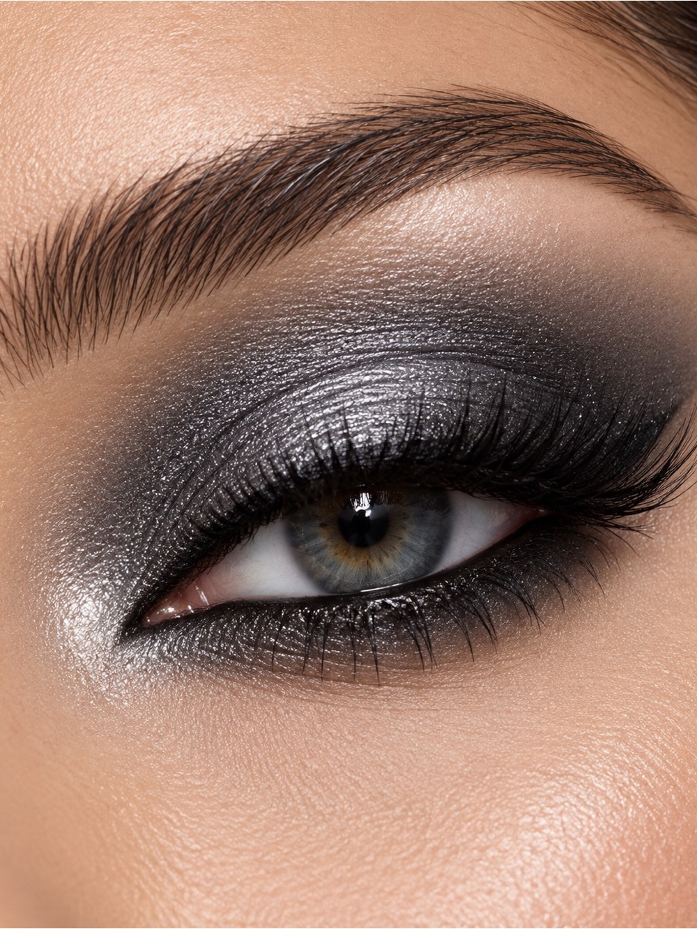 Smoky Metallic Silver gunmetal Eyeshadow - Women Makeup NEW